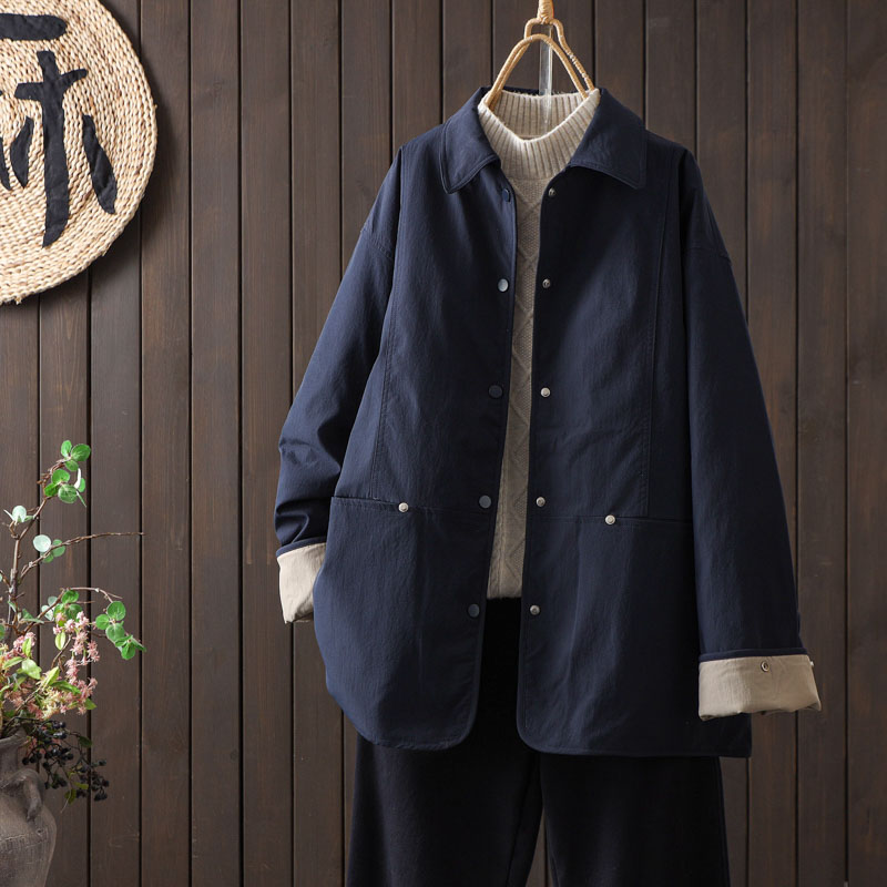 90白鸭绒宽松羽绒服中长款外套女