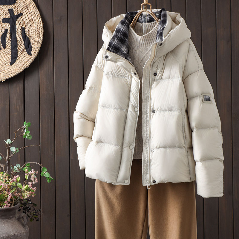 90白鸭绒加厚羽绒服抗寒连帽外套