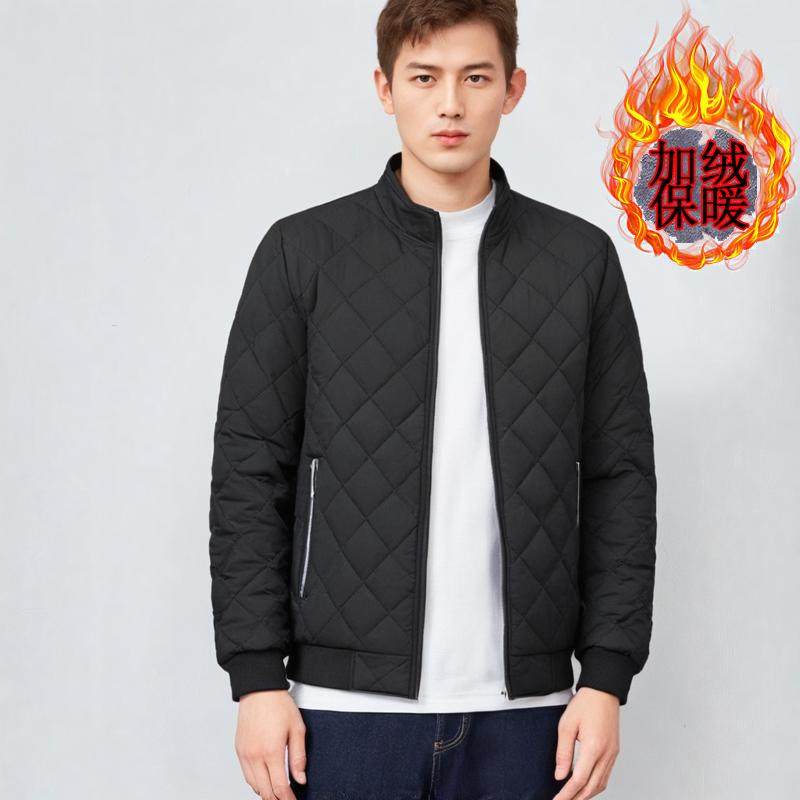 秋冬男款潮流夹克立领加绒加厚外套长袖男士短款休闲厚款休闲外衣,男装,棉衣,淘宝优惠券,粉丝福利购,淘宝优惠卷
