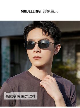 日夜变色墨镜男款开车专用偏光镜男士复古钓鱼驾驶太阳镜大脸眼睛