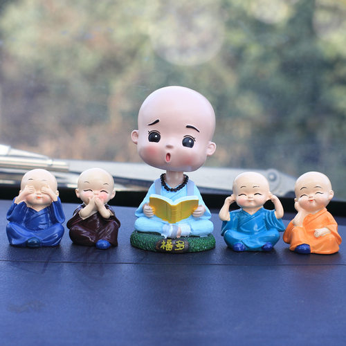 可爱一休和尚摇头车载摆件