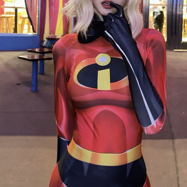 电影超人总动员2弹力女夫人超人cos连体紧身衣舞台扮演服装儿童