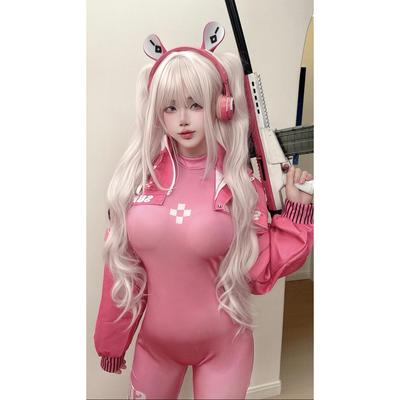 爱丽丝cos动漫NIKKE胜利女神爱丽丝cos粉色紧身连体衣套装cosplay