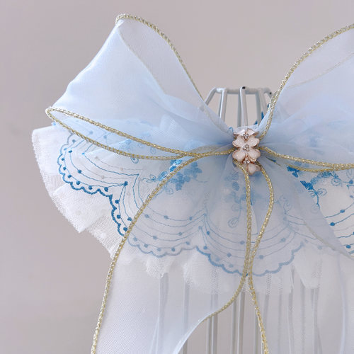 仙气色蕾丝宠物口水巾柔软亲肤