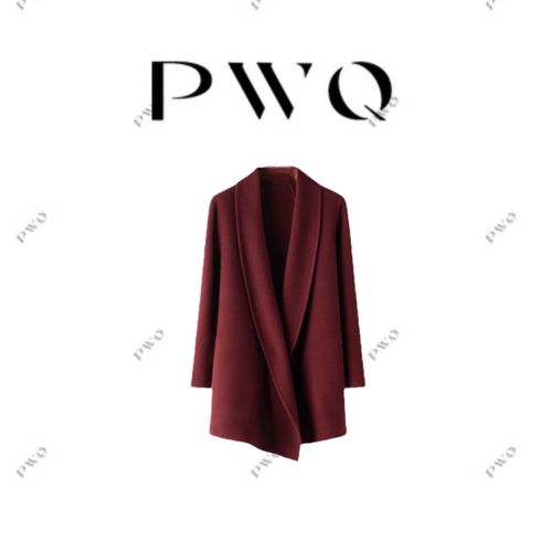 【倾城】大衣外套青果领全羊毛系带纯色简约CH-101106