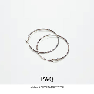25122819 气质银色素耳圈百搭YZ DSP 素耳圈 非金属耳饰