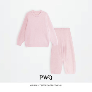 睡衣圆领长袖针织毛衣松紧腰束腿裤SZDD-25123025-DG