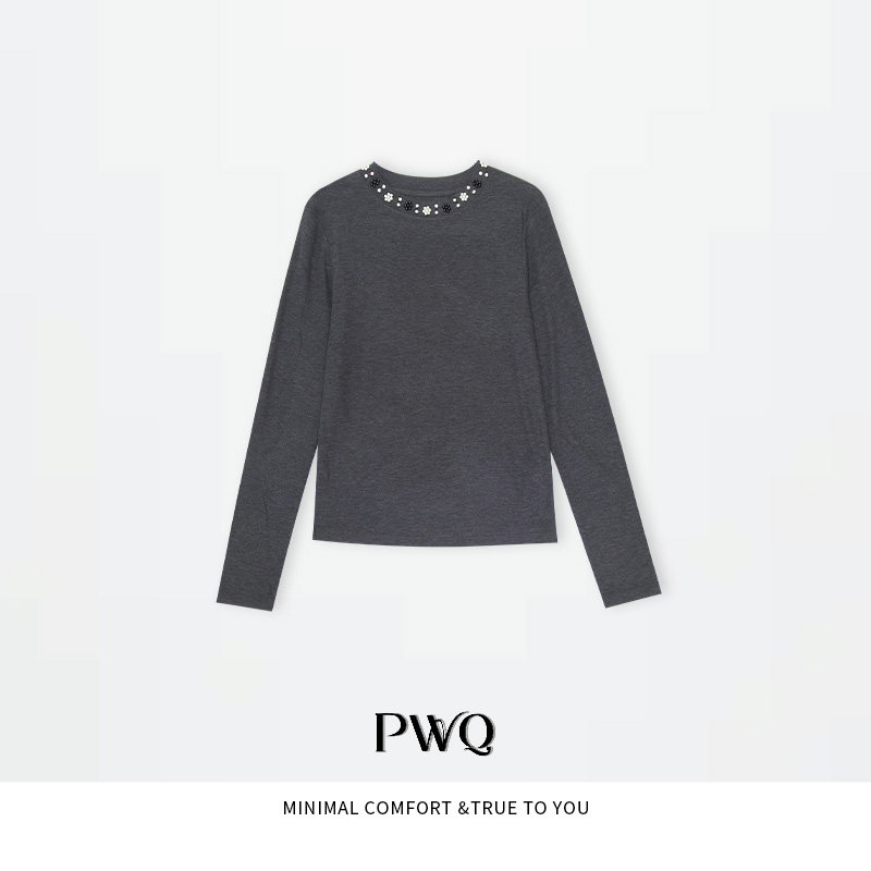 【精致日常】上衣山羊绒订珠圆领长袖针织衫KK-25121801-DI