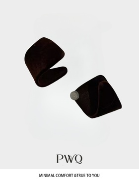 不锈钢耳饰 【丝绒老钱】丝绒耳钉咖色复古老钱YZ-25122820-DSP