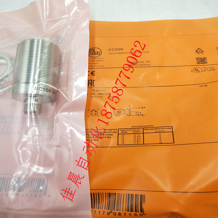 全新易福门接近开关IIC219 IIK3022-BPKG/K1/V4A/US-104传感器
