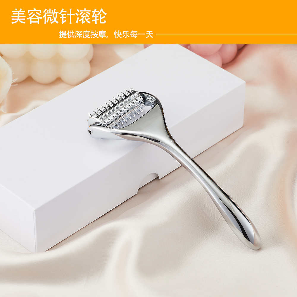 微针滚轮按摩仪 面部美容V脸提拉紧致按摩护肤精华导入仪滚轮微针