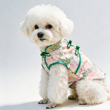 小型犬宠物旗袍泰迪比熊狗狗汉服唐装透气防晒衣猫咪衣服夏薄款