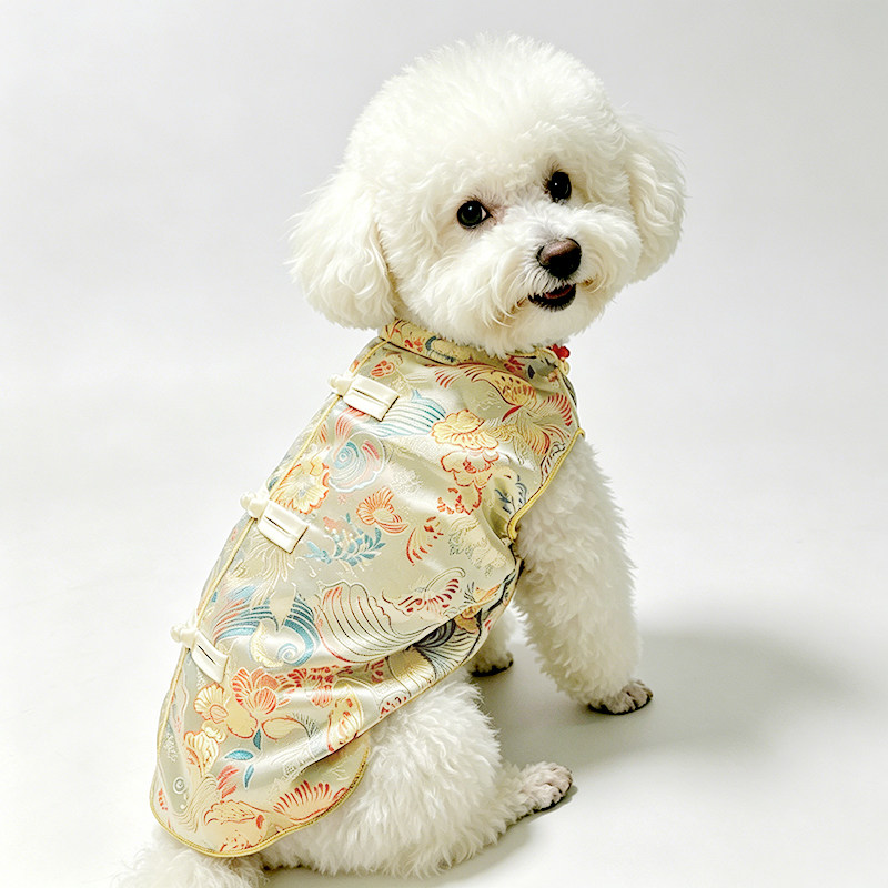 狗狗唐装宠物衣服泰迪比熊博美小型犬新年结婚礼服猫咪中式汉服夏