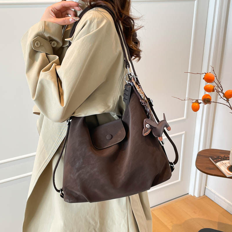 大容量麂皮托特包女2025新款三用单肩斜挎包高级感复古精致背包
