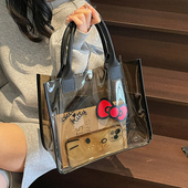 新款 高级感时尚 PVC透明单肩果冻包包女2025夏季 手提大容量托特包