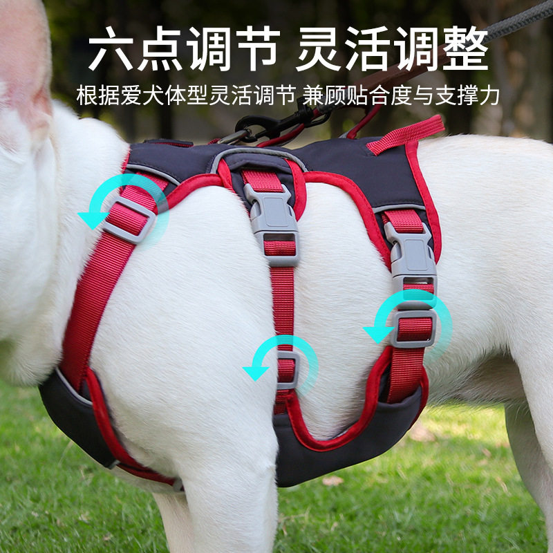 狗狗胸背带中小型狗狗胸背带防挣脱狗狗牵引绳反光防逃脱牵引绳