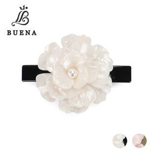 韩版高级感立体醋酸花朵弹簧夹发夹优雅顶夹后脑勺少量发半扎头夹