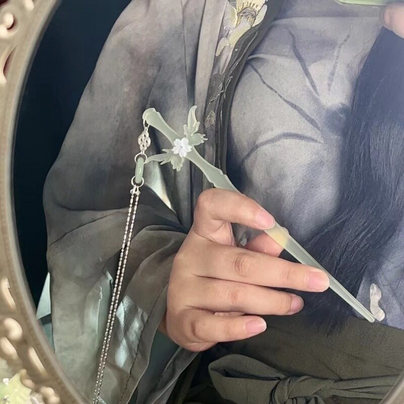 古风汉服发饰长流苏长剑发簪仙气步摇剑形女后脑勺盘发簪子头饰品