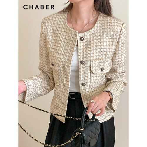 chaber巧帛秋季新款花纱百搭显瘦