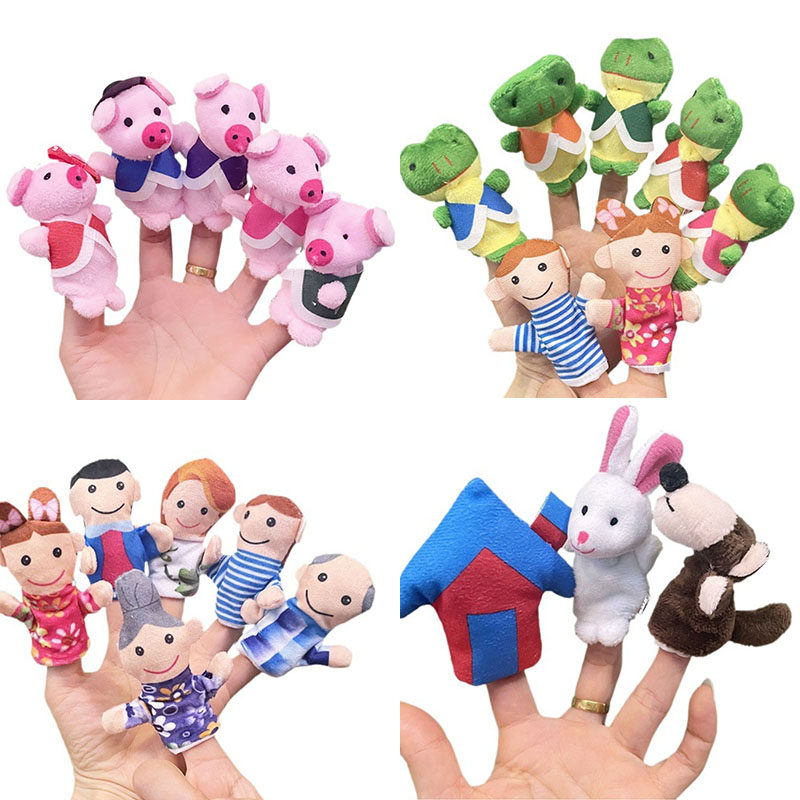 新款热卖10款小动物指偶毛绒玩具手指玩偶兔子儿童讲故事手指套