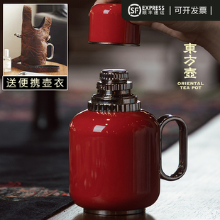 东方壶旗舰店十八藏纯钛焖茶壶机械温显保温传家壶车载壶泡茶水壶