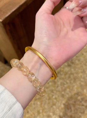 金店同款素圈传承仿真沙金手镯999新中式古法实心大克重首饰结婚