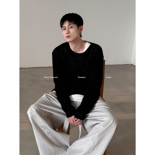 老钱简约宽松垂感毛线衫 VERY 针织衫 时髦慵懒卷边宽领长袖 FEWEST