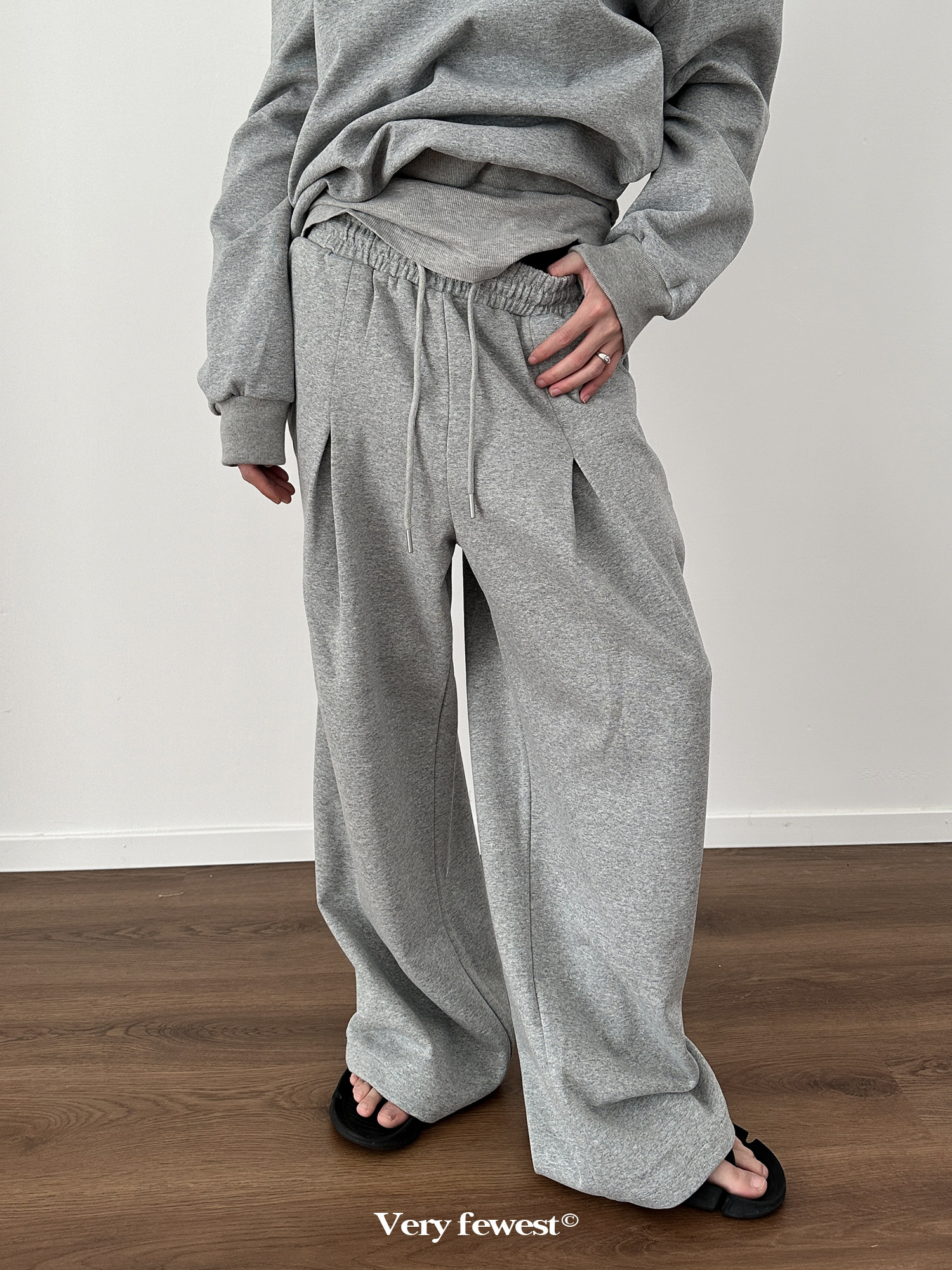 长裤休闲裤小众设计感打褶卫裤