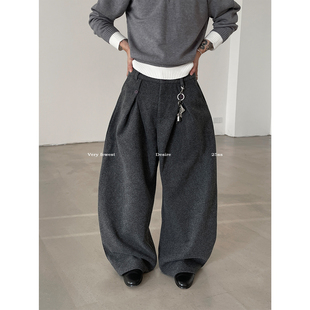 立体裁剪宽松弯刀垂感阔腿裤 VERY 加厚廓形打褶西裤 冬季 FEWEST