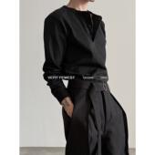 FEWEST 美式 老钱纯棉亨利领长袖 VERY T恤中性基础正肩打底衫 上衣