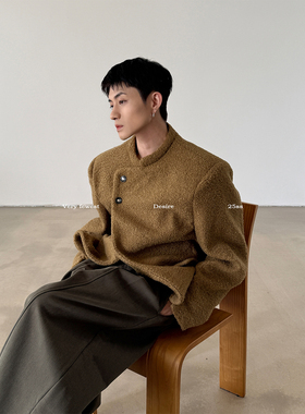 VERY FEWEST 小众开衩门禁廓形垫肩西装外套老钱通勤立领西服