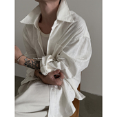 FEWEST 重磅感苎麻混纺长袖 衬衫 VERY 男女松弛感老钱廓形开衫 衬衣