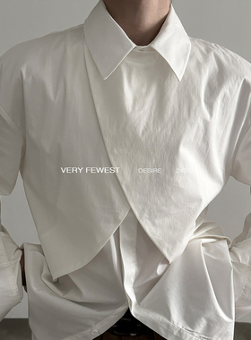 VERY FEWEST 交叉设计感长袖衬衫