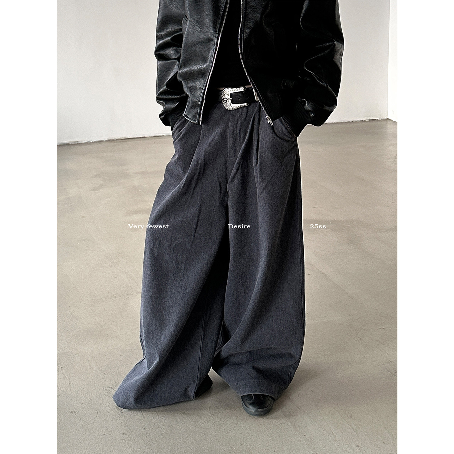 重磅做旧水洗廓形休闲裤男女款