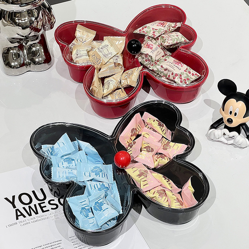 蝴蝶果盘客厅家用茶几高颜值水果盘轻奢高档糖果干果盘零食摆放盘