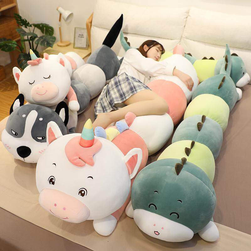 哈士奇公仔恐龙毛绒玩具毛毛虫长条睡觉抱枕女生床上夹腿玩偶娃娃