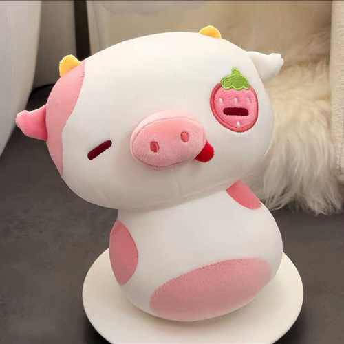 小猪公仔草莓猪奶牛猪毛绒玩具