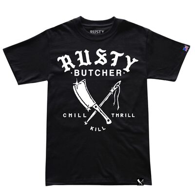 美产现货Rusty Butcher生锈屠夫品牌西海岸风格印花哈雷风格T恤