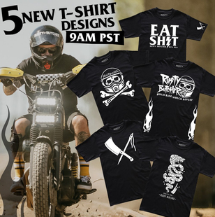 哈雷T恤RustyButcher生锈屠夫摩托复古骑行西海岸短袖新款