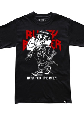 哈雷T恤RustyButcher生锈屠夫摩托骑行ds改装风格beer短袖扛刀