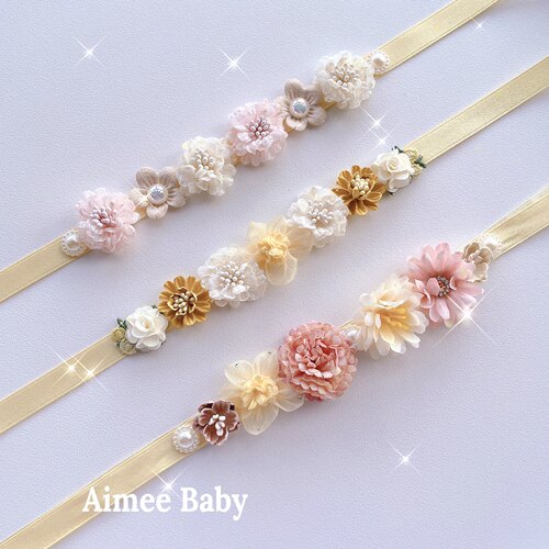 Aimee Baby手工芭蕾发饰 花朵发带 芭蕾课堂舞蹈发带  儿童成人