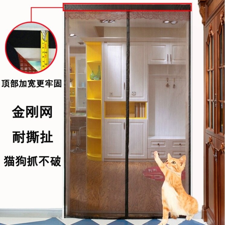 夏天新款防蚊门帘免打孔自吸金刚网加厚挡苍蝇蚊子纱窗帘磁性纱门