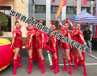 出租沈阳打鼓演出服装女新款大气开场舞大摆裙腰鼓服装锣鼓鼓舞