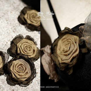 山茶花 饰手工diy胸花辅料 立体花朵布料复古文艺包包裙子头饰装