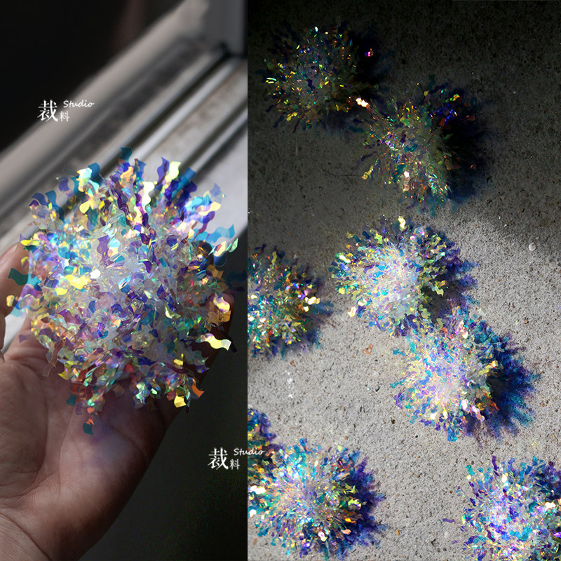 玻璃纸花球 原创七彩渐变镭射彩虹拉花婚庆派对橱窗装饰diy辅料