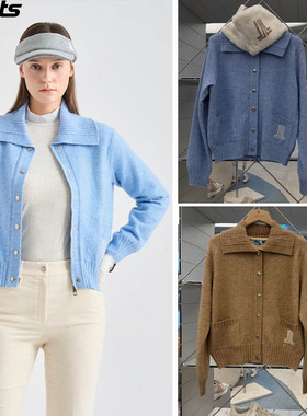 韩国代购lanvin blanc高尔夫球服25秋冬女柔软防风保暖针织外套