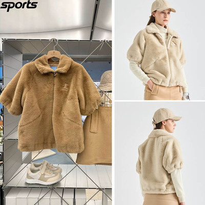 韩国代购lanvin blanc高尔夫球服25秋冬女柔软保暖防风半袖外套