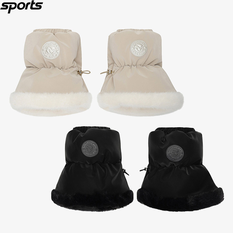 韩国代购southcape高尔夫25年冬防水抗寒加厚羽绒户外短款腿套女