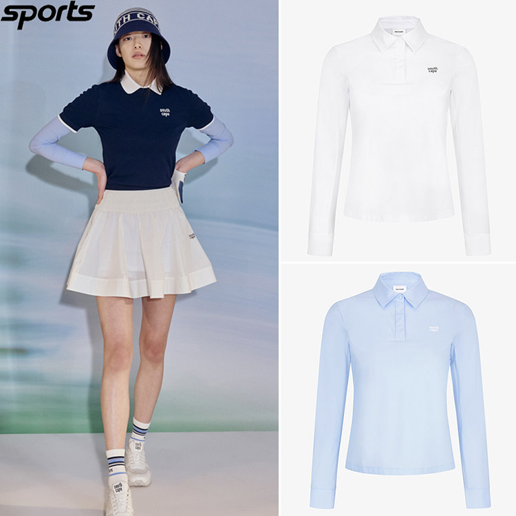 韩国代购southcape高尔夫26春夏速干凉感防晒户外POLO衫长袖T恤女