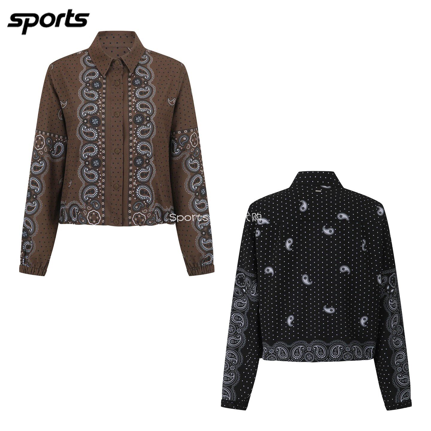 韩国代购st andrews高尔夫球服26春夏女图案翻领配色运动长袖外套